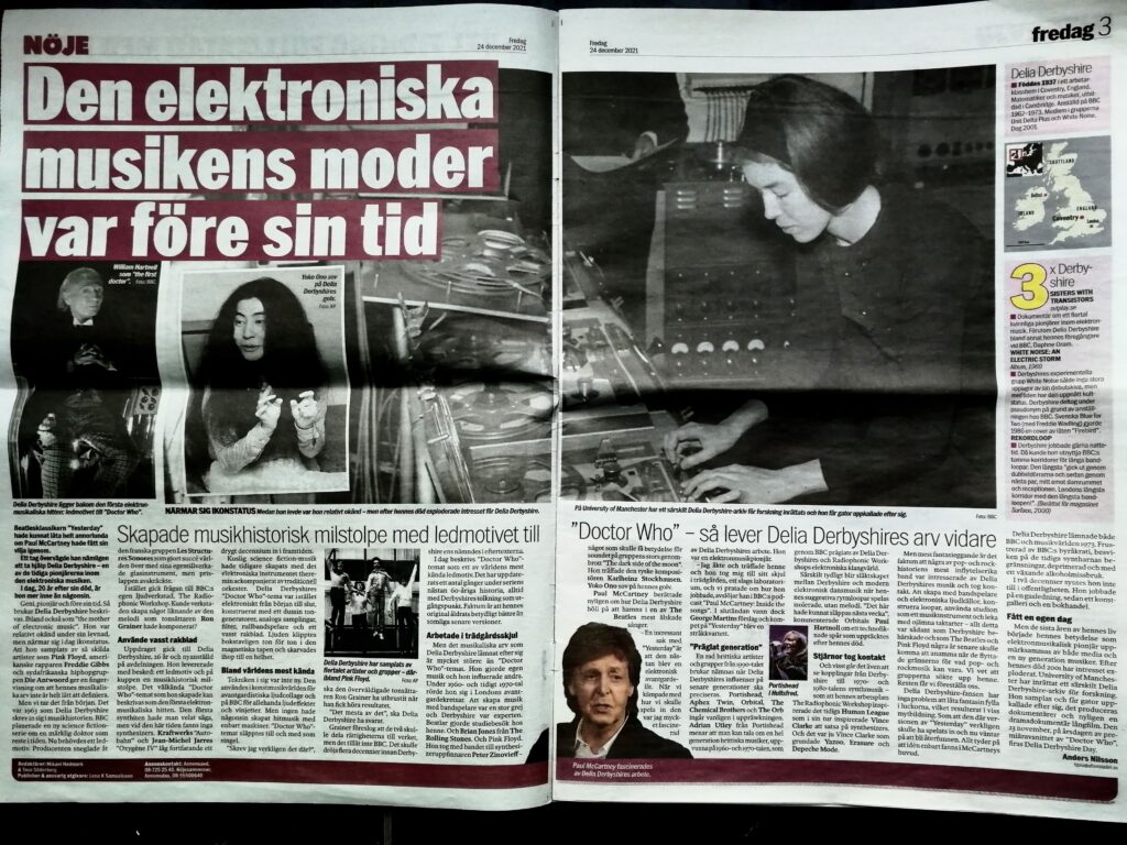 Delia Derbyshire, Aftonbladet, 24 dec 2021.